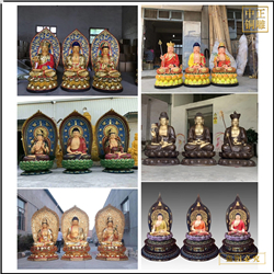 寺廟西方三圣銅像擺件 寺廟西方三圣銅像擺件