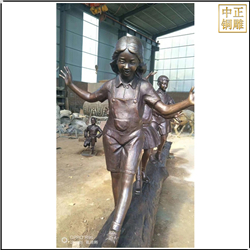 鑄銅關公 現代校園小女孩銅雕塑