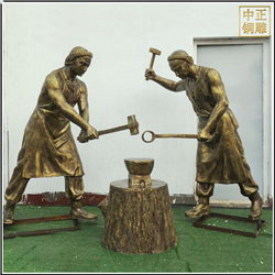 鑄銅關公 人物打鐵銅雕塑