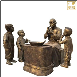 鑄銅關公 吹糖人景觀人物銅雕塑