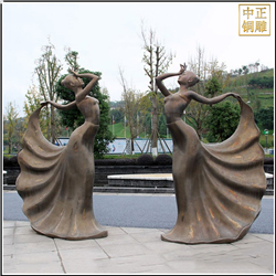 步行街女孩跳舞人物雕塑 步行街女孩跳舞人物雕塑