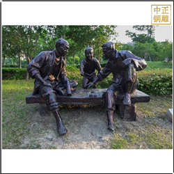 定做園林下棋人物雕塑 定做園林下棋人物雕塑