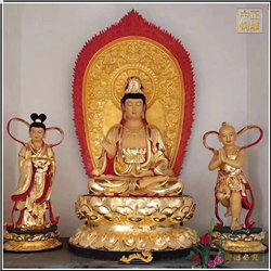 貼金送子觀音銅像? 貼金送子觀音銅像?