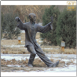 室外景觀練太極人物銅雕塑 室外景觀練太極人物銅雕塑