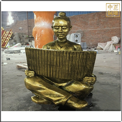 鑄銅關公 校園景觀讀書人物雕塑
