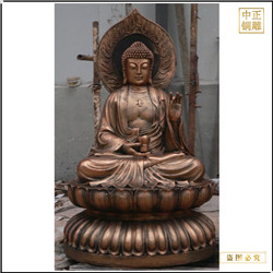 貼金彩繪釋迦牟尼佛銅像 貼金彩繪釋迦牟尼佛銅像