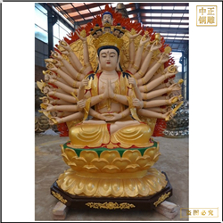 貼金千手觀音銅像 貼金千手觀音銅像