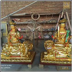 鑄銅關(guān)公 鑄銅鎏金文殊普賢雕像