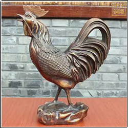 鑄銅關公 銅雞雕塑擺件鑄造廠家