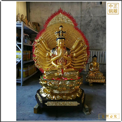 鑄銅關公 站像千手觀音銅佛像定制