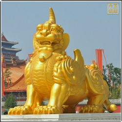 鑄銅關公 大型標志銅獬豸雕塑擺件