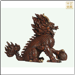 鑄銅關公 定制銅獬豸雕塑廠家