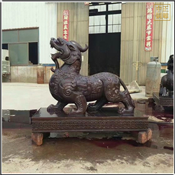 鑄銅關公 定制小型銅獬豸雕塑廠家