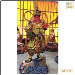 鑄銅關公 銅雕彩繪四大天王佛像