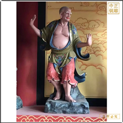 鑄銅關公 定做貼金十八羅漢銅佛像坐像