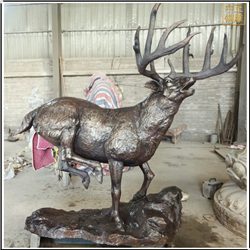 鑄銅關公 室外大型奔跑的銅鹿雕塑