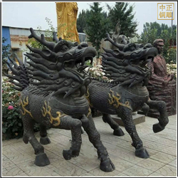 鑄銅關公 定制大型銅麒麟雕塑