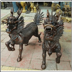 鑄銅關(guān)公 火麒麟銅雕塑鑄造