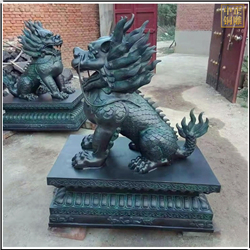 鑄銅關公 酒店門口銅麒麟雕塑擺件