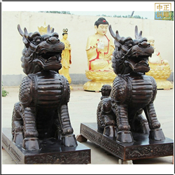 鑄銅關公 門口銅麒麟動物雕塑
