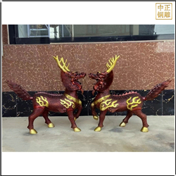 鑄銅關(guān)公 銅麒麟雕塑定制價格