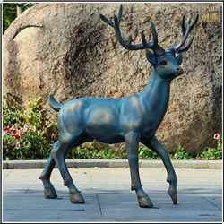 鑄銅關(guān)公 做舊銅鹿雕塑