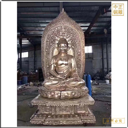 鑄銅關(guān)公 坐像帶背光銅雕釋迦牟尼佛批發(fā)