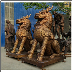 鑄銅關(guān)公 一對(duì)大型銅麒麟雕塑