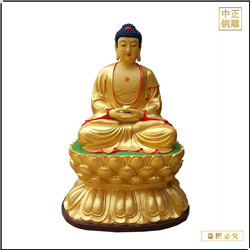 鑄銅關(guān)公 鎏金釋迦牟尼佛銅像定制