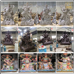 鑄銅關公 大型鑄銅四大天王神像