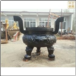 鑄銅關公 大型室外圓形香爐定制