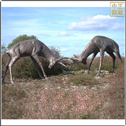 大型銅鹿打架雕塑 大型銅鹿打架雕塑
