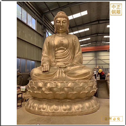 鑄銅關(guān)公 貼金坐像釋迦牟尼佛銅像