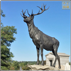 鑄銅關公 室外大型銅鹿鑄造廠家