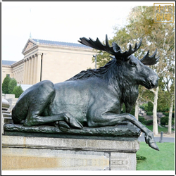 鑄銅關公 室外景觀駝鹿動物雕塑