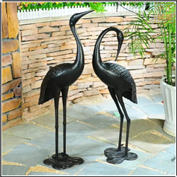 鑄銅關公 小型銅仙鶴雕塑擺件