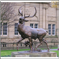 鑄銅關公 小區銅鹿雕塑擺件