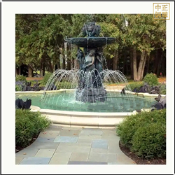 鑄銅關公 室外園林景觀噴泉雕塑