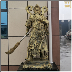 鑄銅關(guān)公 2米站像拿刀關(guān)公銅像