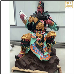 鑄銅關(guān)公 彩繪讀書關(guān)公銅雕
