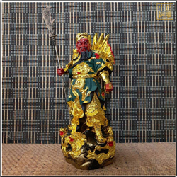 鑄銅關(guān)公 彩繪貼金紅臉關(guān)公雕塑