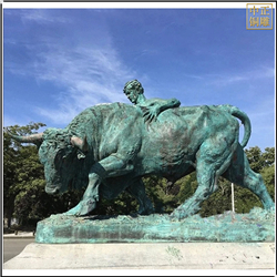 鑄銅關(guān)公 廣場大型人與銅牛雕塑