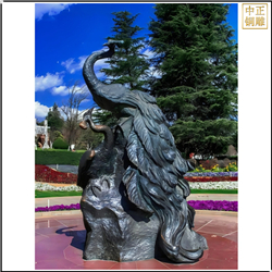 鑄銅關(guān)公 廣場孔雀銅雕塑