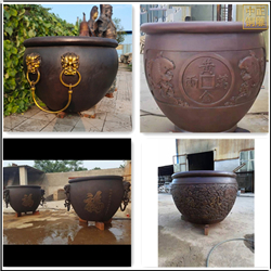 鑄銅關公 定制各種1米銅缸雕塑