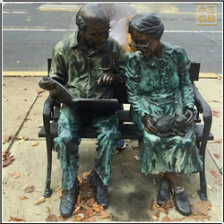 鑄銅關公 園林情侶坐像雕塑