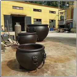 鑄銅關(guān)公 仿古盛水銅大缸