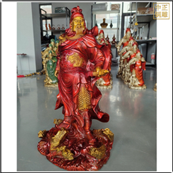 鑄銅關(guān)公 大型紅衣銅關(guān)公雕塑擺件