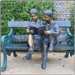 鑄銅關公 園林裝飾看書人物雕塑