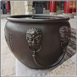 鑄銅關(guān)公 寺廟景觀銅缸擺件