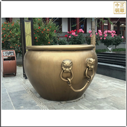 鑄銅關(guān)公 庭院大銅缸擺件